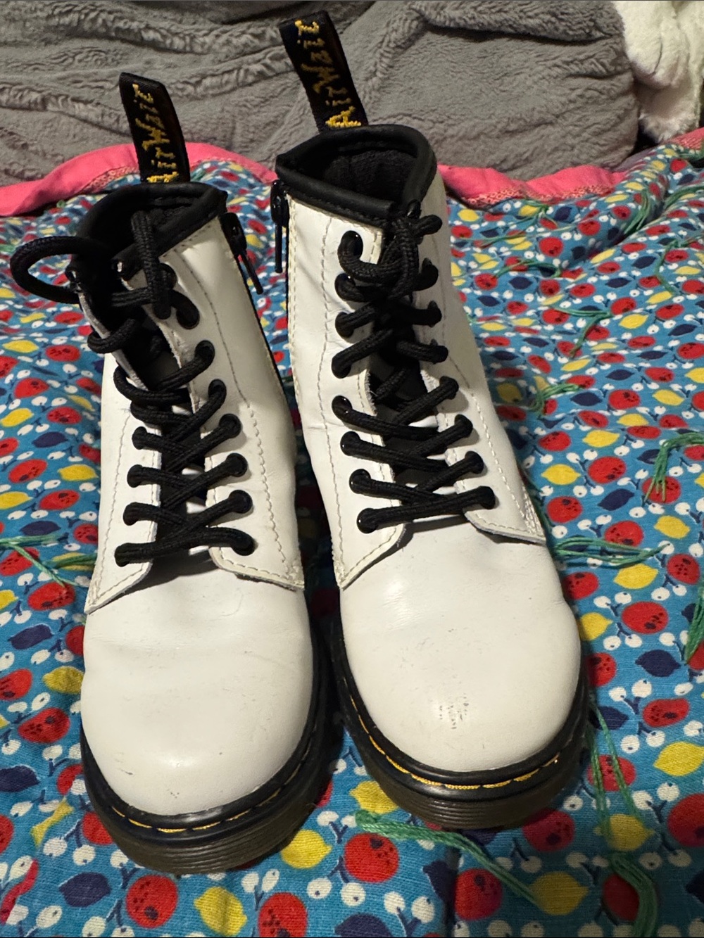 Dr. Martins Toddler size 11 Zip Up and Lace-Up Boots - White